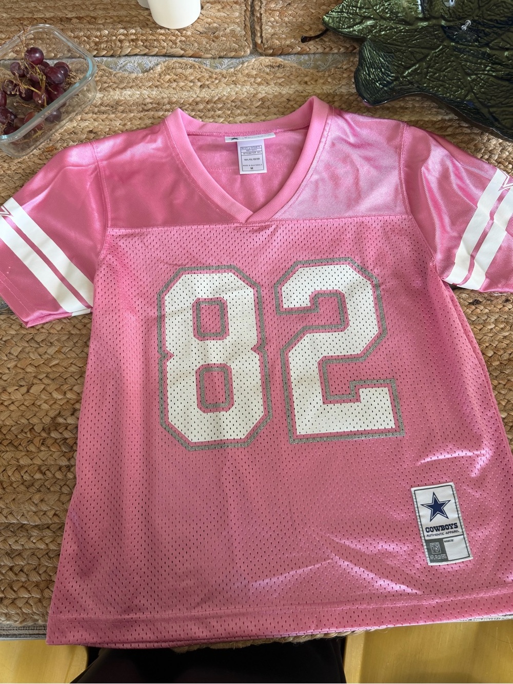 NFL Girls' Pink Dallas Cowboys #82 Mesh Jersey Size M